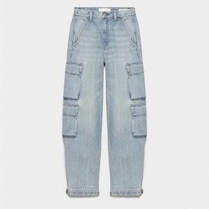 Light Wash Cargo Denim Pants
